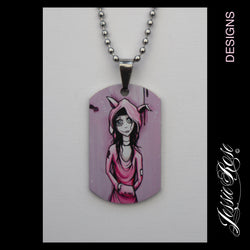 'Be Free Girl' - stainless steel ‘dog tag’ style pendant.