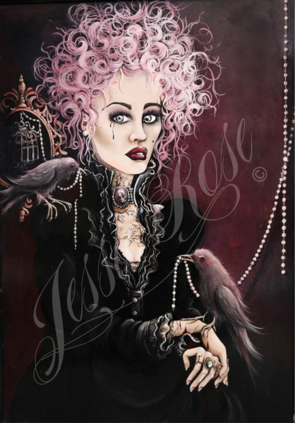 The Black Rose - 'Victorian' Pendant (black)