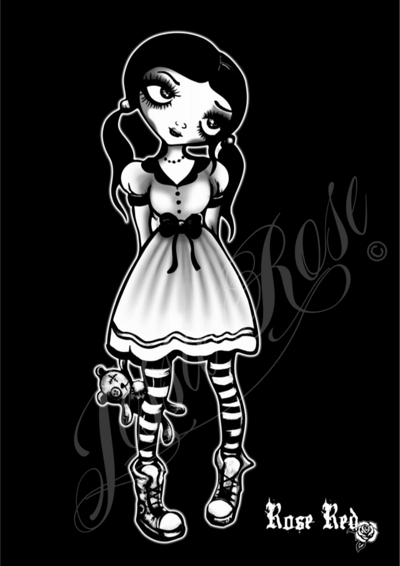 'Lil Rose Red' - Rose Red B/W signed print