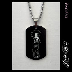 'Boy Black' - stainless steel ‘dog tag’ style pendant.