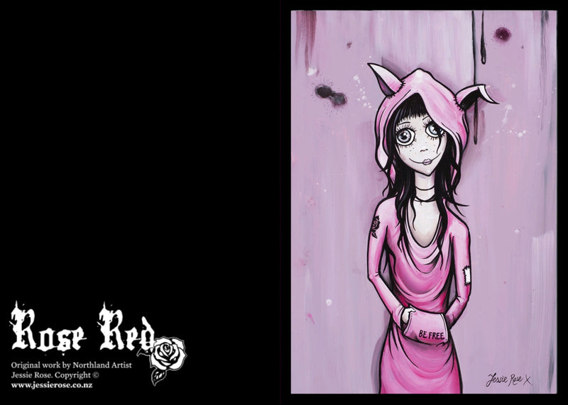 'Be Free' Girl Greeting Cards